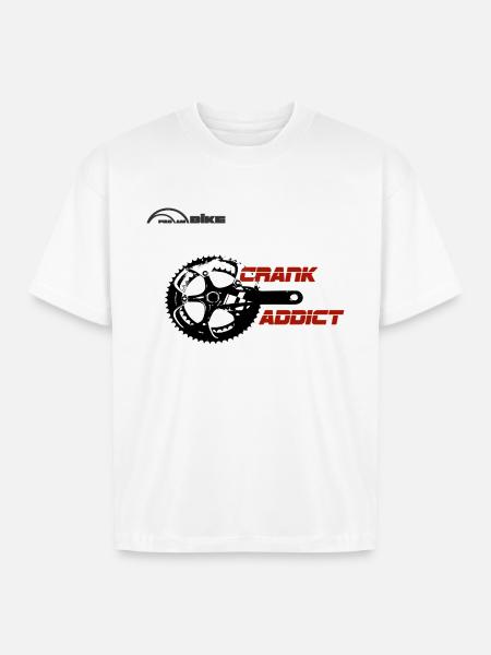 Crank Addict Cycle Gear - Boxy Fit Unisex T-Shirt - white