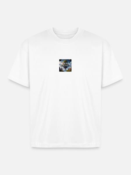 Floating Island Growth Illustration - Boxy Fit Unisex T-Shirt - white