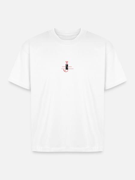 Neon Grid Microchip Icon - Boxy Fit Unisex T-Shirt - white