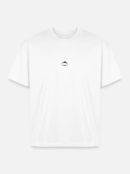 Monochrome Minimal Block - Boxy Fit Unisex T-Shirt - white