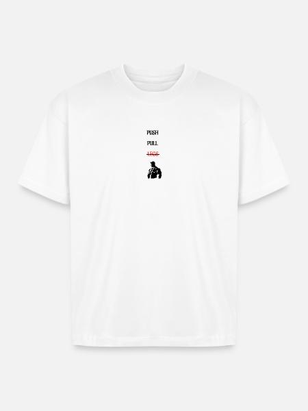 Mirror Red Glyphs - Boxy Fit Unisex T-Shirt - white