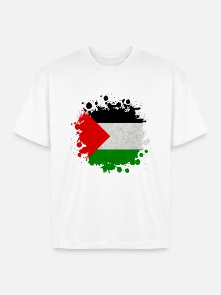 Palestine Blob / Flag Gift - Boxy Fit Unisex T-Shirt - white