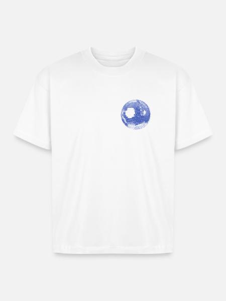 Retro Disco Ball - Boxy Fit Unisex T-Shirt - white