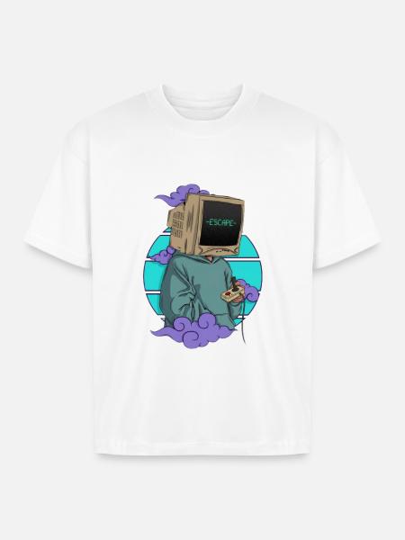 Escape Console Hoodie - Boxy Fit Unisex T-Shirt - white
