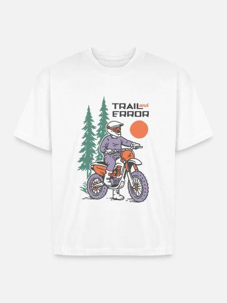 Trail and Error - Boxy Fit Unisex T-Shirt - white