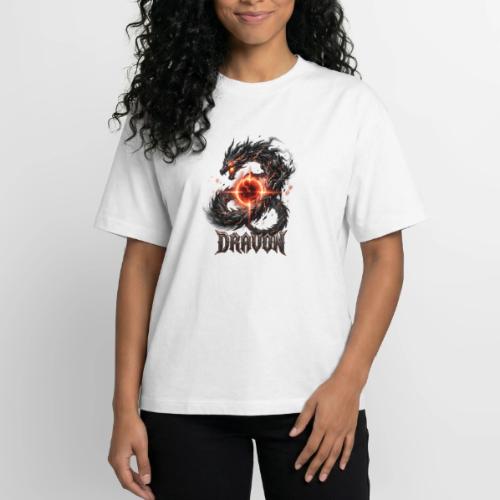 Dravon Fire Dragon Dark Fantasy Graphic T-Shirt - Boxy Fit Unisex T-Shirt