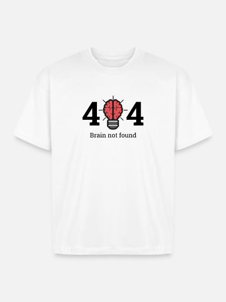 Brain not found - Boxy Fit Unisex T-Shirt - white
