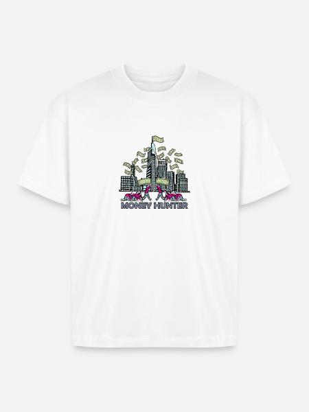 money hunter - Boxy Fit Unisex T-Shirt - white