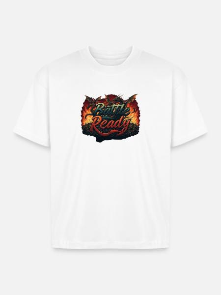 Battle Ready - Boxy Fit Unisex T-Shirt - white