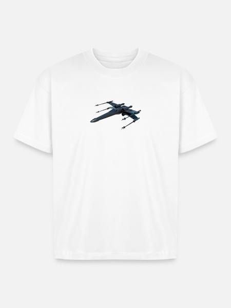 Stealth Fighter Jet Design - Boxy Fit Unisex T-Shirt - white
