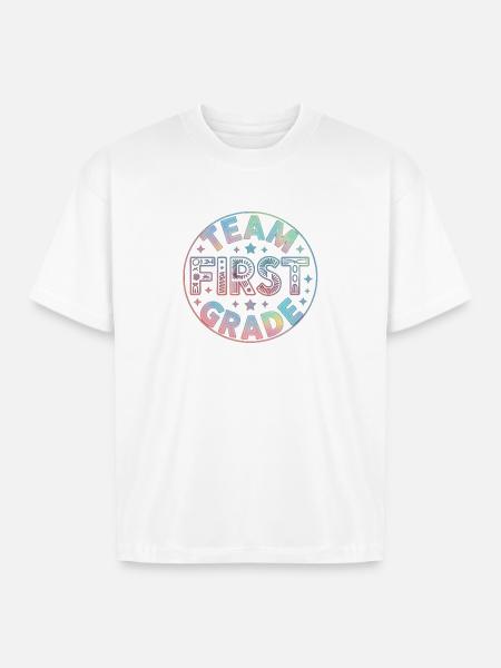 Team First Grade Back To School - Boxy Fit Unisex T-Shirt - white