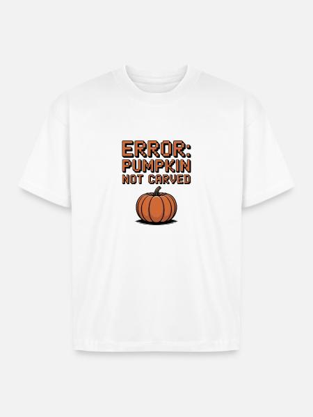 Error: Pumpkin Not Carved - Boxy Fit Unisex T-Shirt - white