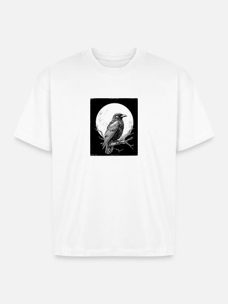 Black Raven - Boxy Fit Unisex T-Shirt - white