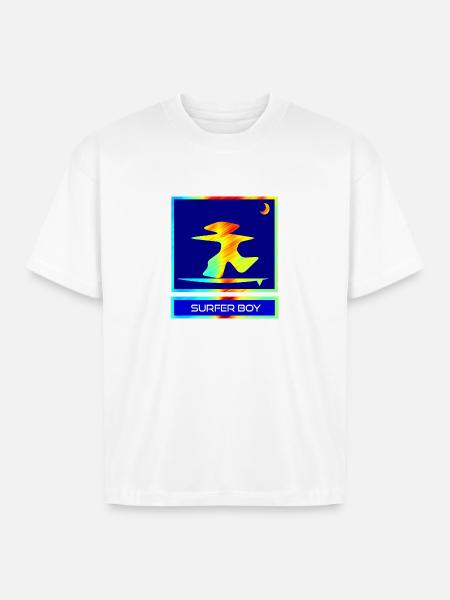 Surfer Boy - Boxy Fit Unisex T-Shirt - white