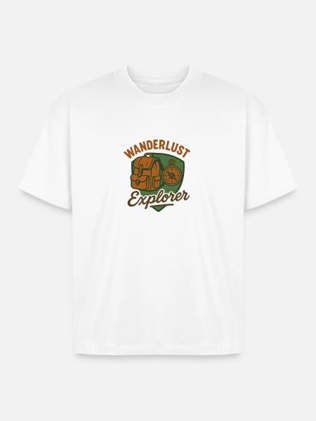 Wanderlust Explorer - Boxy Fit Unisex T-Shirt - white