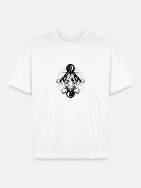 Winged Dagger Sigil - Boxy Fit Unisex T-Shirt - white