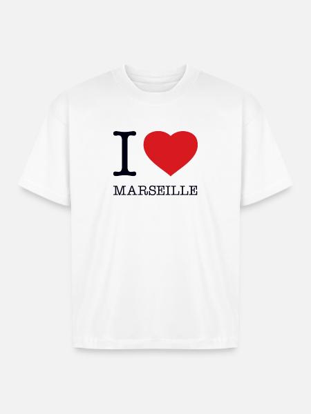 I love Marseille - Boxy Fit Unisex T-Shirt - white