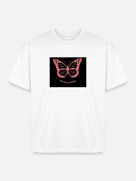 Butterfly_energy - Boxy Fit Unisex T-Shirt - white