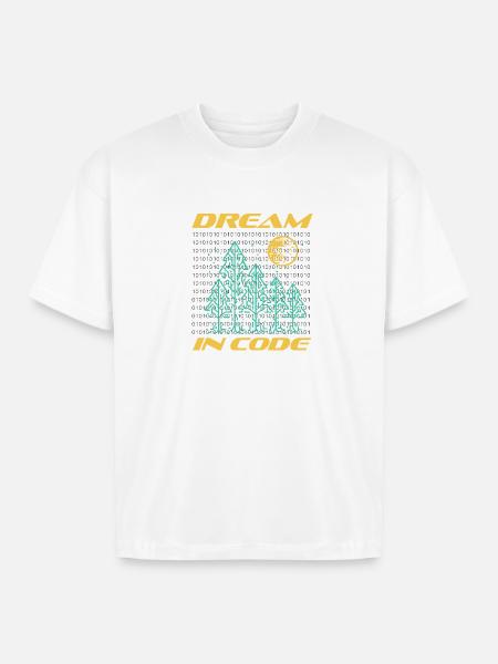 Dream In Code - Boxy Fit Unisex T-Shirt - white