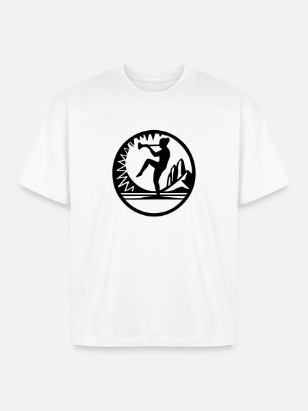 Horn Dancer Emblem - Boxy Fit Unisex T-Shirt - white
