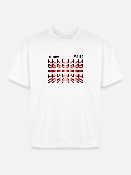 Crimson Kaleidoscope Glyphs - Boxy Fit Unisex T-Shirt - white