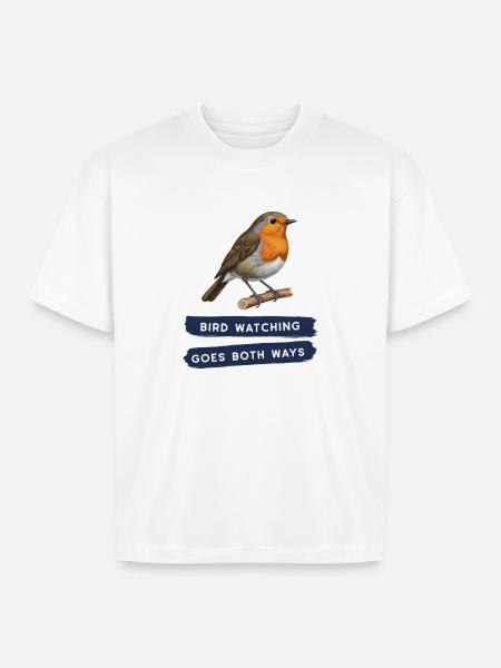 Bird Watching Goes Both Ways - Boxy Fit Unisex T-Shirt - white