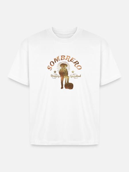 Sombrero Brewery Rustic Logo - Boxy Fit Unisex T-Shirt - white