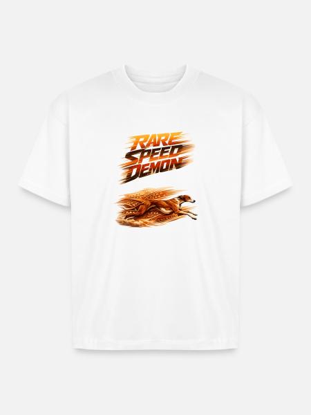 Rare Speed Demon Runner - Boxy Fit Unisex T-Shirt - white