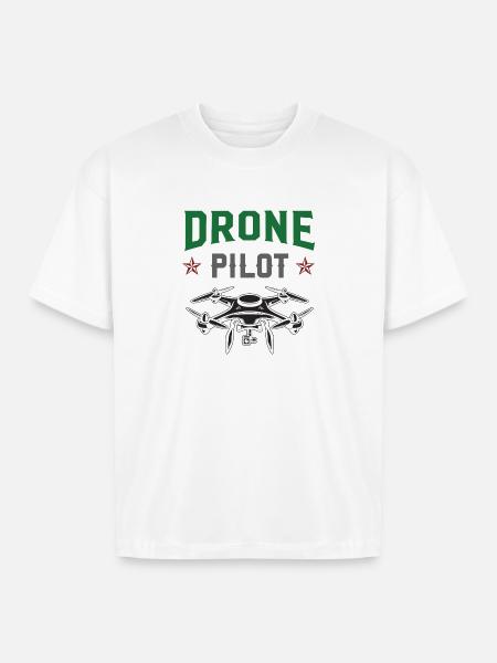 Drone Pilot - Boxy Fit Unisex T-Shirt - white