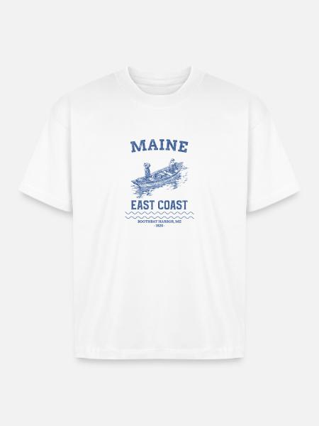 east_coast_boothbay - Boxy Fit Unisex T-Shirt - white