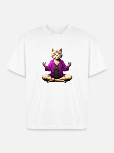 Yogi the Cat - Boxy Fit Unisex T-Shirt - white