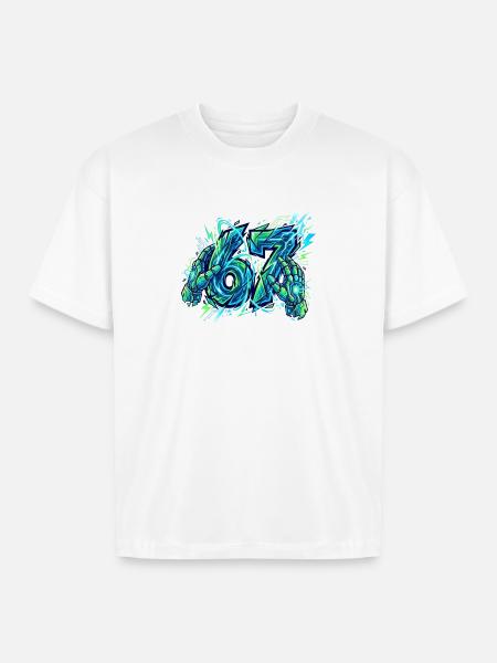 Neon Circuit Vortex Hands - Boxy Fit Unisex T-Shirt - white
