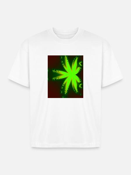 Neon Fractal Burst - Boxy Fit Unisex T-Shirt - white