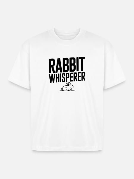 Rabbit Whisperer - Boxy Fit Unisex T-Shirt - white