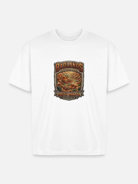Badlands National Park Tee - Boxy Fit Unisex T-Shirt - white
