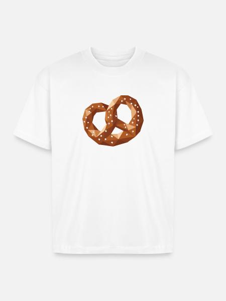 Geometric Pretzel – Pretzel Snack Design - Boxy Fit Unisex T-Shirt - white
