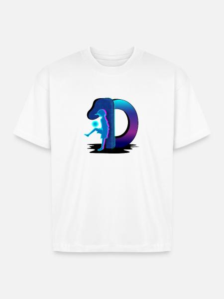 Neon Silhouette in Portal - Boxy Fit Unisex T-Shirt - white