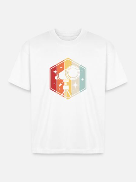 Stargazing Space Telescope - Boxy Fit Unisex T-Shirt - white