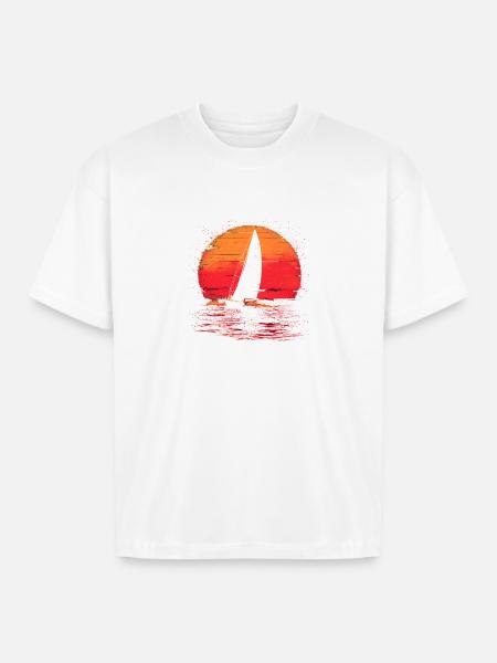 Sailing Steamwave - Boxy Fit Unisex T-Shirt - white