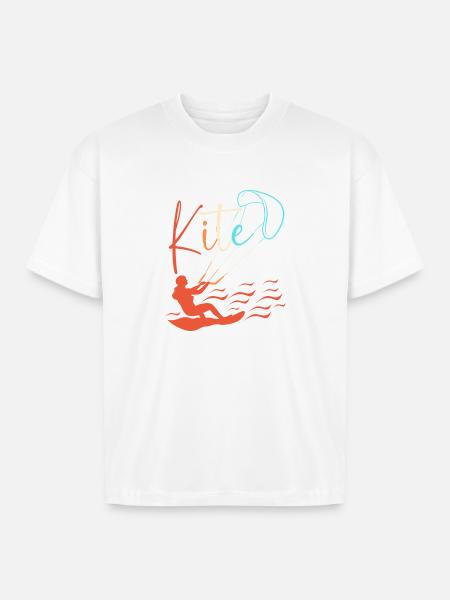 Kitesurfing Kite Water Sports - Boxy Fit Unisex T-Shirt - white