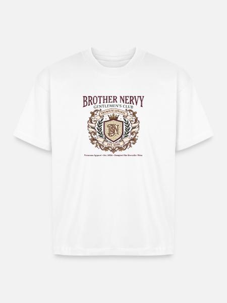 Brother Nervy Gentlemen's Club - Boxy Fit Unisex T-Shirt - white