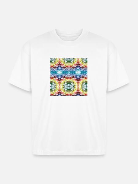 Kaleidoscope Ripple Tie Dye - Boxy Fit Unisex T-Shirt - white