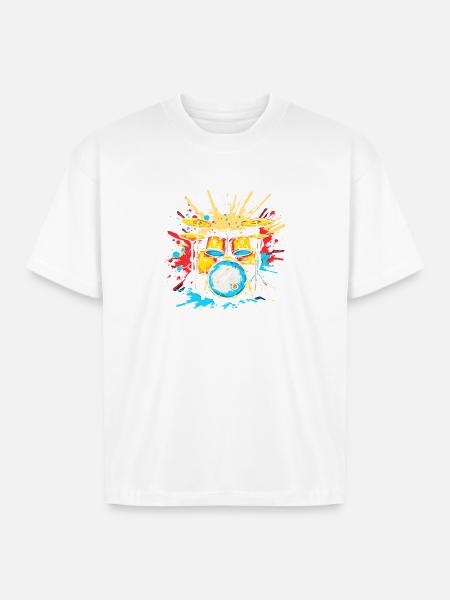 Drum Kit Steamwave - Boxy Fit Unisex T-Shirt - white
