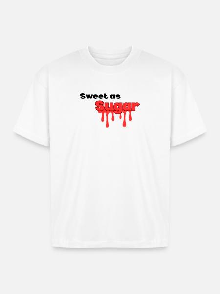 Sweet_as_sugar typography design - Boxy Fit Unisex T-Shirt - white