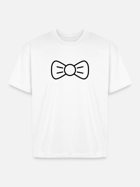bow tie - Boxy Fit Unisex T-Shirt - white