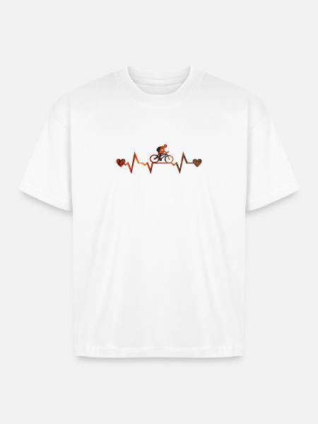Pulse Ride Heartbeat Gradient - Boxy Fit Unisex T-Shirt - white
