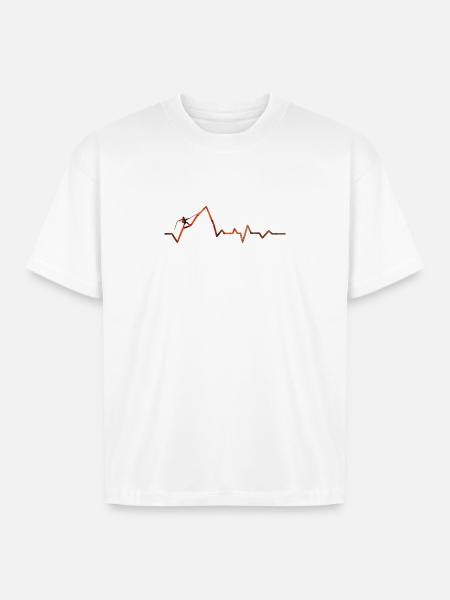 Mountain Pulse Sunset - Boxy Fit Unisex T-Shirt - white