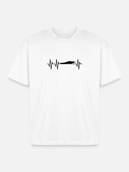 Alligator Heartbeat - Boxy Fit Unisex T-Shirt - white