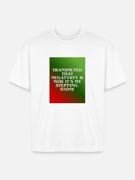 Transmuted Negativity Stepping Stone - Boxy Fit Unisex T-Shirt - white