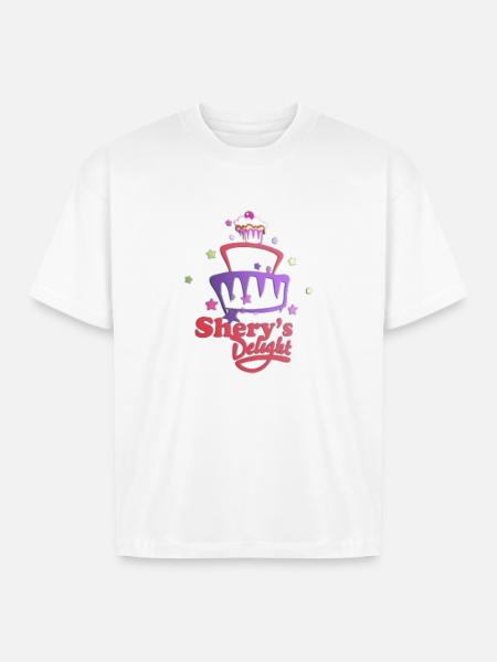 Shery's Delight Bakery Cupcake Flair - Boxy Fit Unisex T-Shirt - white